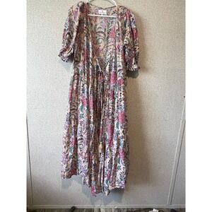 The Fox and the Mermaid Venice Floral Print Maxi Dress/ cover up Bohemian Medium